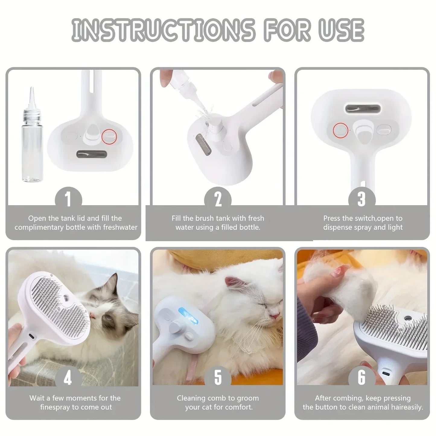 Pawsy™ 3-in-1 Steaming Brush
